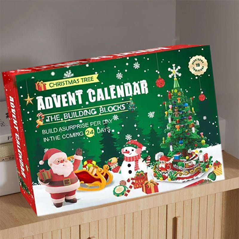 Kerstboom Adventskalender Bouwset – 1102 Onderdelen en 24 Dozen