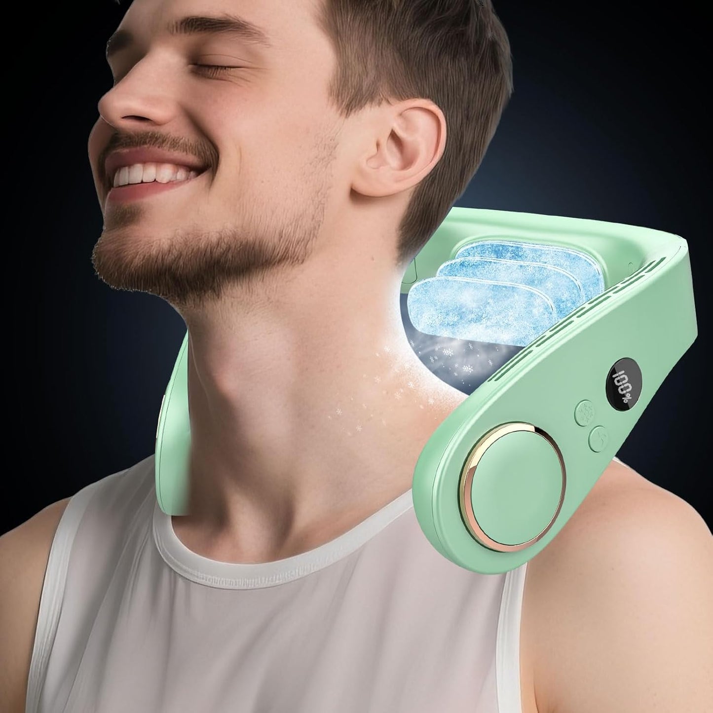 KoelNek 360 Draagbare Nekventilator met Koelplaat en Accu