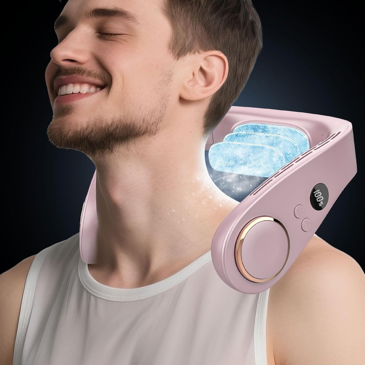 KoelNek 360 Draagbare Nekventilator met Koelplaat en Accu