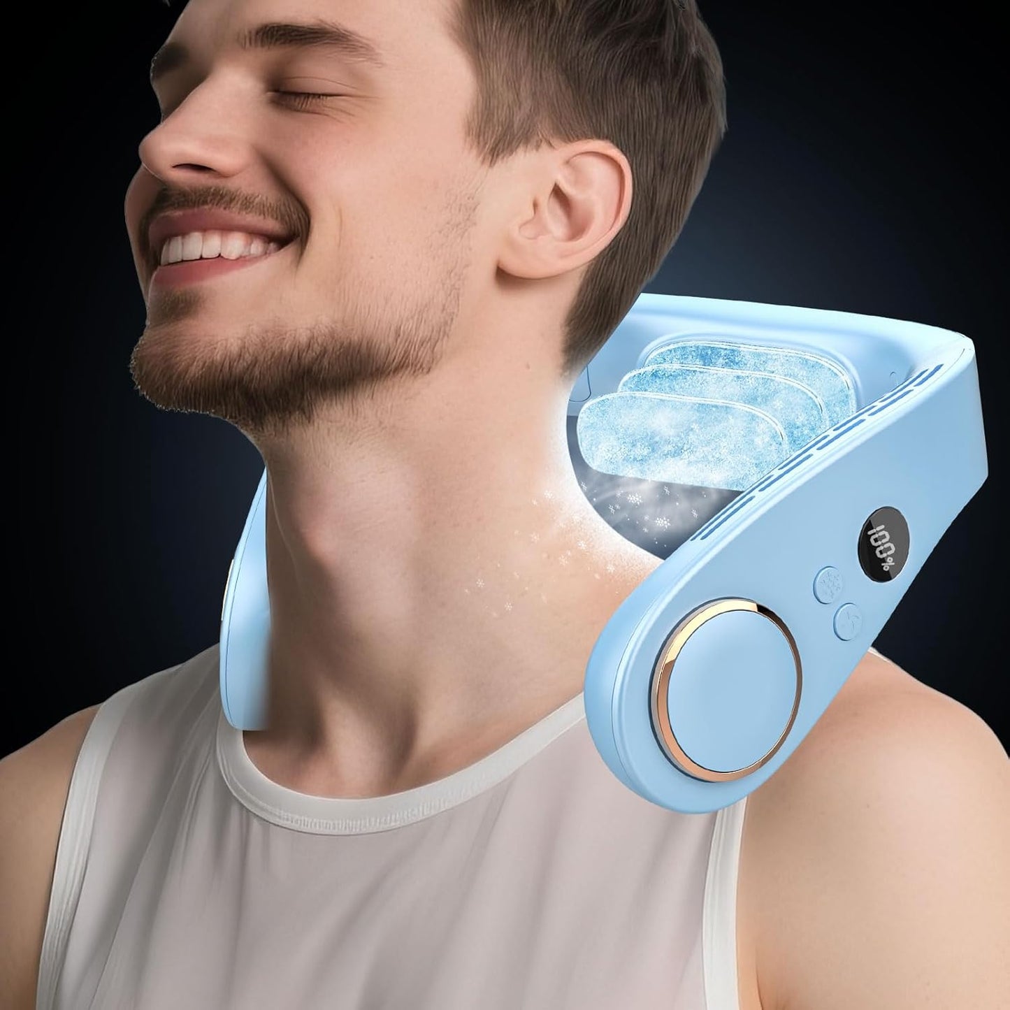 KoelNek 360 Draagbare Nekventilator met Koelplaat en Accu