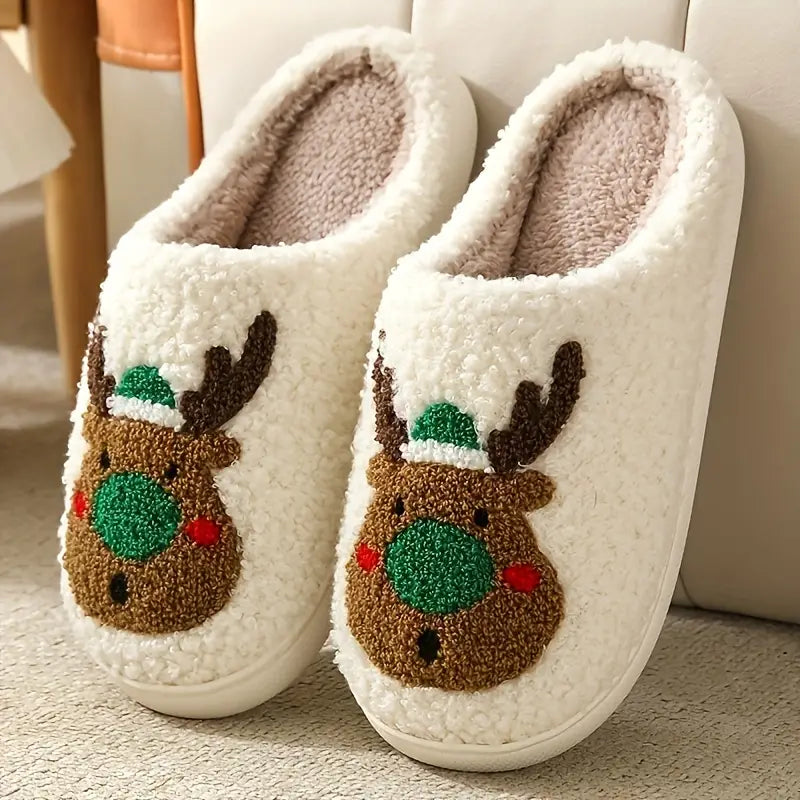 Yvette Kerstpantoffels – Warme Dames Huisslippers met Antislipzool