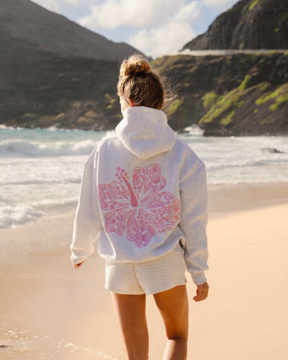 Fleur Dames Hoodie – Oversized Hoodie met Bloemenprint op de Rug