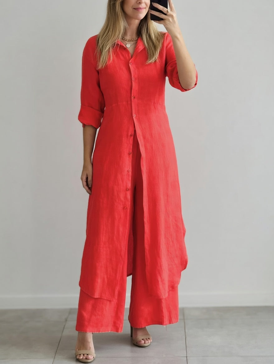 Elvara Luchtige Dames Zomerset met Top en Broek