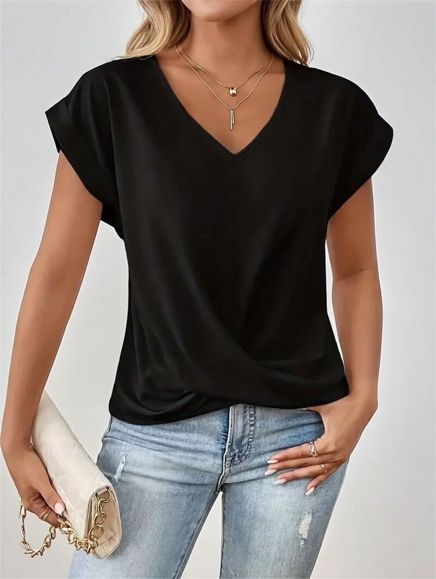 Zomerluxe V-Hals Blouse Dames Luchtig Elegant Comfort