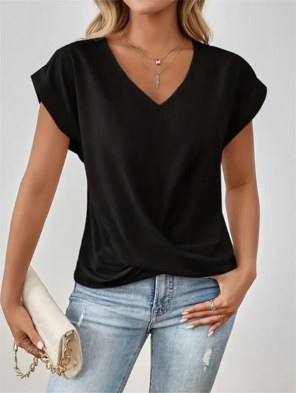 Zomerluxe V-Hals Blouse Dames Luchtig Elegant Comfort