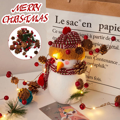 Dennerust LED Kerstlichtslinger met Dennenappels voor Binnen en Buiten