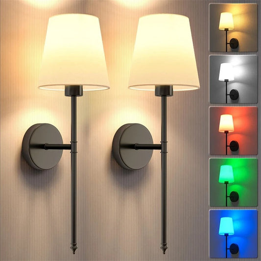 2 Draadloze Wandlampen - Batterijgevoede Wandlamp