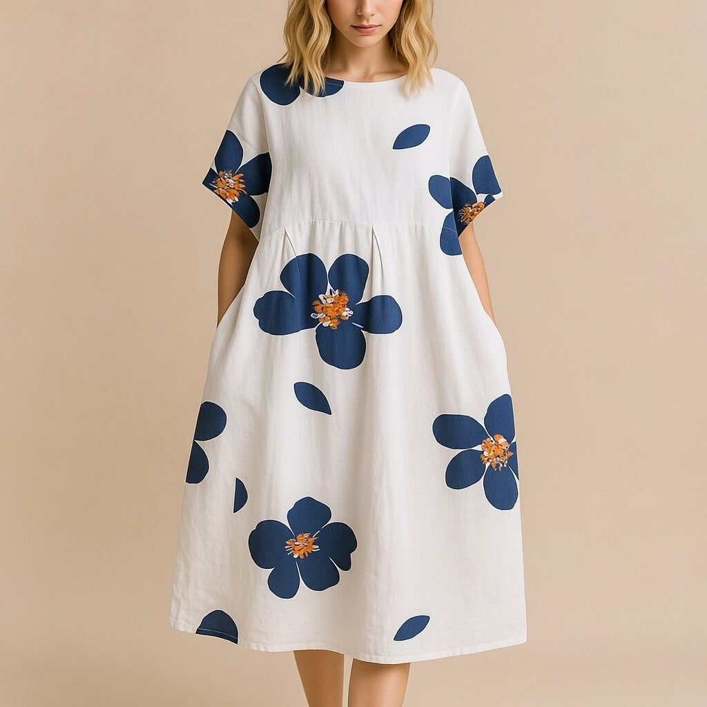 Florella™ Dames Bloemenjurk – Luchtige A-Lijn Zomerjurk met Bloemenprint