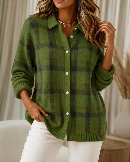 Dames Vest – Geruit Vest met Retro Uitstraling en Ruime Pasvorm