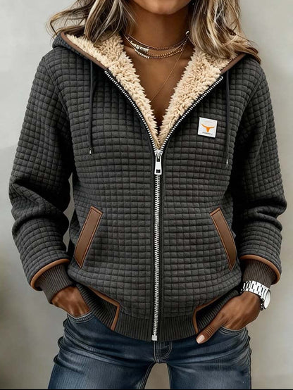 Winterwarm Damesjas met Warme Fleecevoering en Gewatteerde Stof