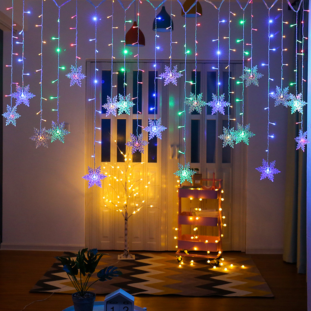 Sneeuwvlok Licht­slinger – Kleurrijke LED Kerstverlichting voor Binnen