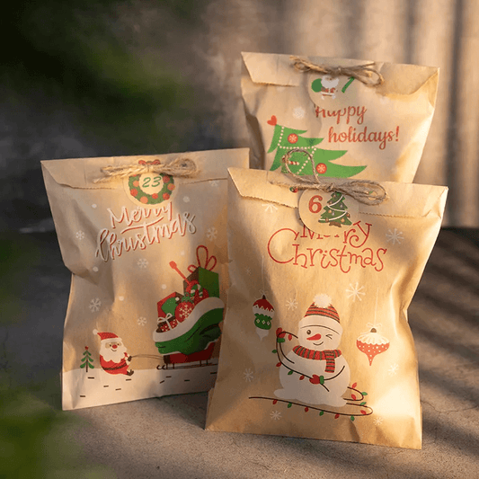 Sofie Kerstcadeautassen – 12-delige Set met Feestelijke Kerstprints