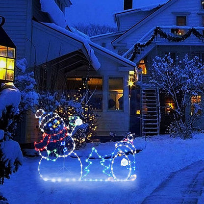 WinterSpektakel Verlichte Sneeuwpop en Pinguïn met 195 LED