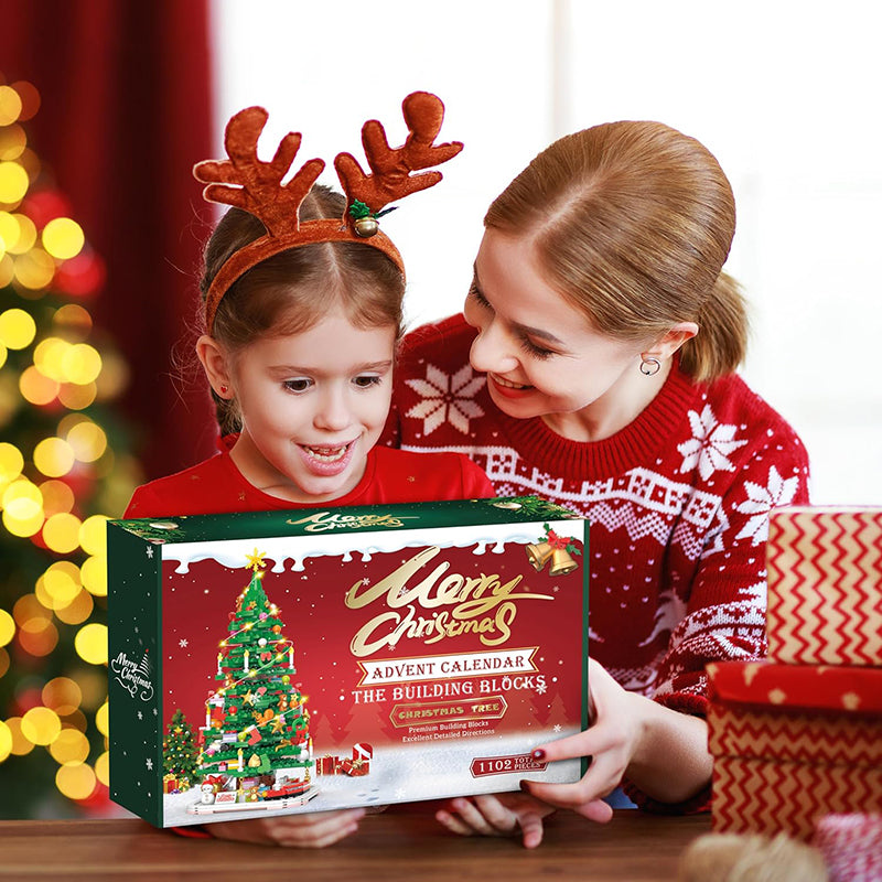 Kerstboom Adventskalender Bouwset – 1102 Onderdelen en 24 Dozen