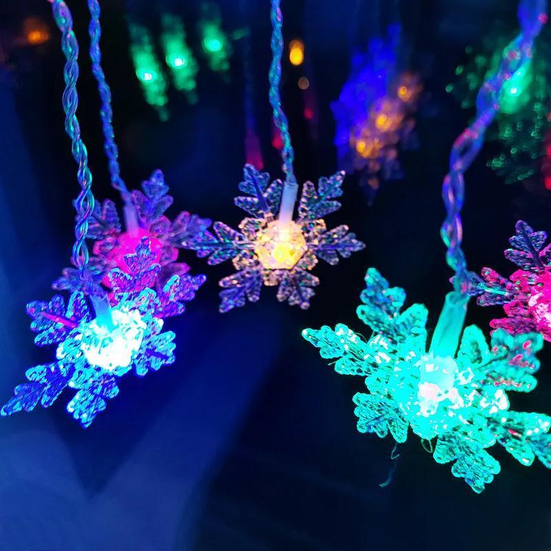 Sneeuwvlokgloed – LED Gordijnverlichting met Sneeuwvlokken in 4 Kleuren