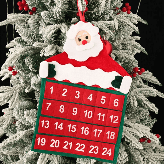 Aftelling Kerst Adventskalender van Stof - Kerstman 24 Dagen