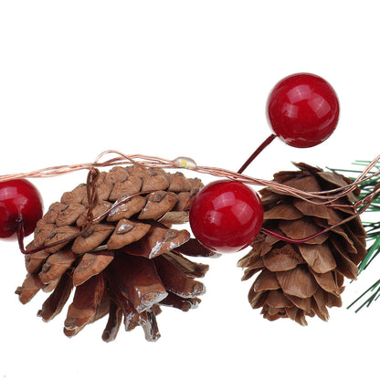 Dennerust LED Kerstlichtslinger met Dennenappels voor Binnen en Buiten