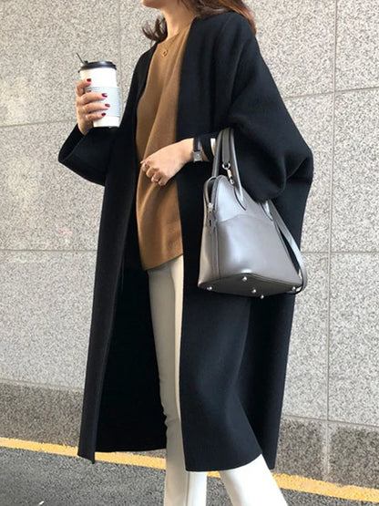 Dames Trenchcoat Lange Pasvorm Warm voor Dagelijks Leven