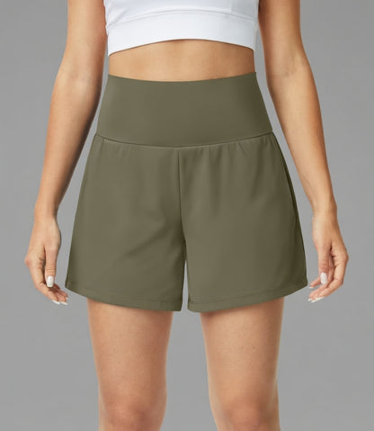 Lyvera Dames 2-in-1 Sportshort – Ademend Hardloopshort met Binnenbroek