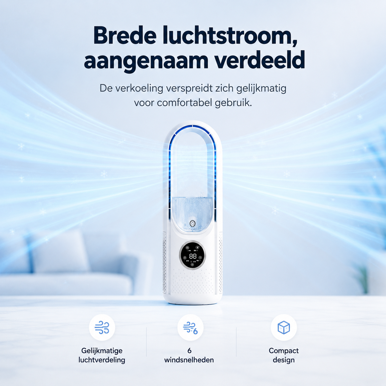 Airevo Fluisterkoel 3-in-1 Bladloze Mini Luchtkoeler Bureau