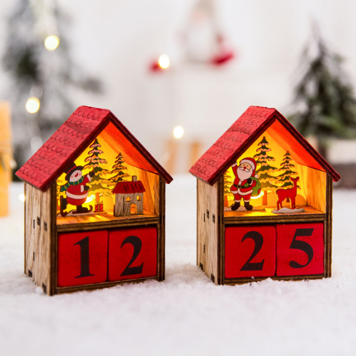 Lichtkalender Kerstdecoratie – LED Adventskalender met Kerstman of Sneeuwman