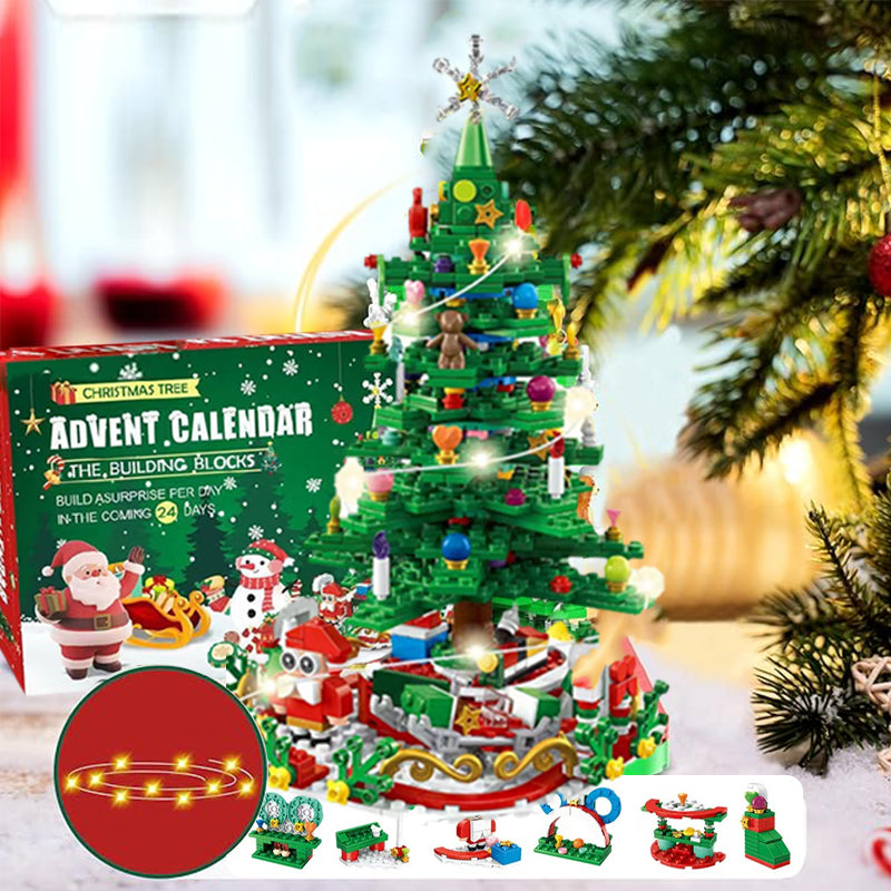 Kerstboom Adventskalender Bouwset – 1102 Onderdelen en 24 Dozen