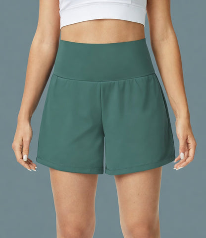 Lyvera Dames 2-in-1 Sportshort – Ademend Hardloopshort met Binnenbroek