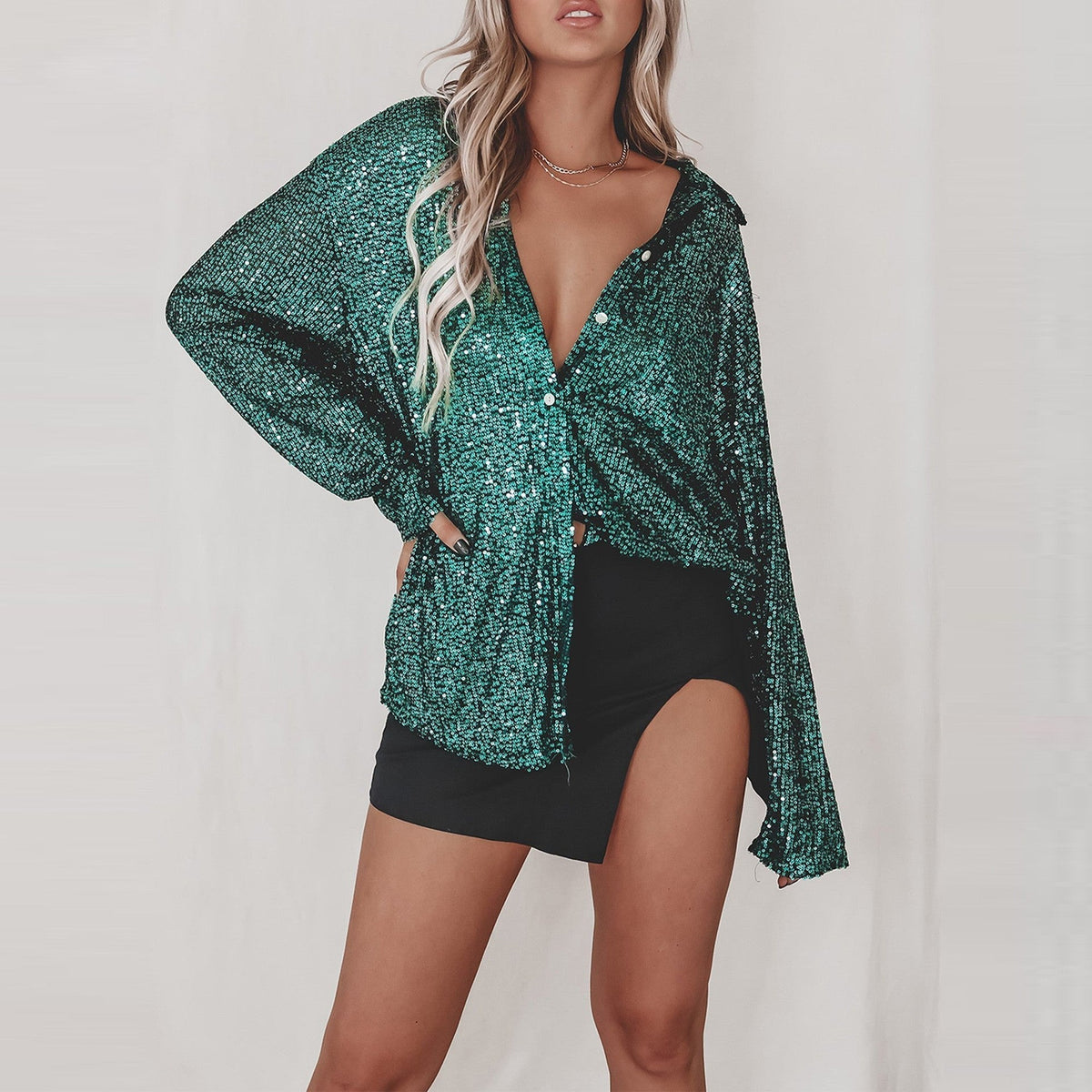 Zomerse paillettenblouse dames – Glinsterende feestblouse voor zomeravonden en evenementen