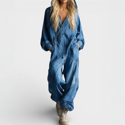 RelaxFlow Comfort Jumpsuit Dames Casual Losse Pasvorm Met Zakken