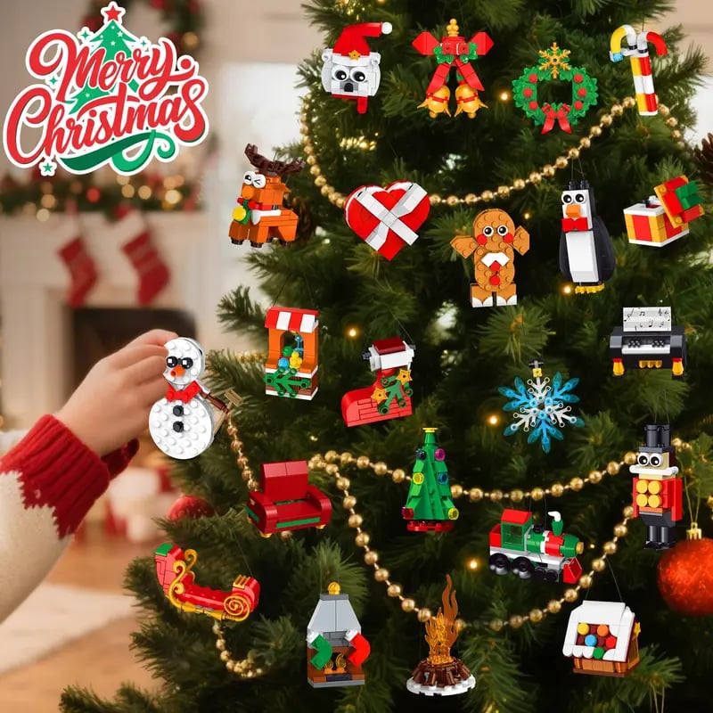Kerstbouwpret – Adventskalender met 24 bouwsets voor kerstornamenten