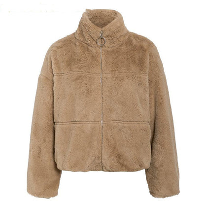 Dames Teddyjack met Hoge Kraag en Rits