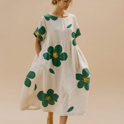 Florella™ Dames Bloemenjurk – Luchtige A-Lijn Zomerjurk met Bloemenprint