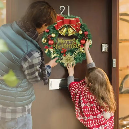 Feestglans Kerstkrans 30 cm – Decoratie in Rood, Goud en Groen