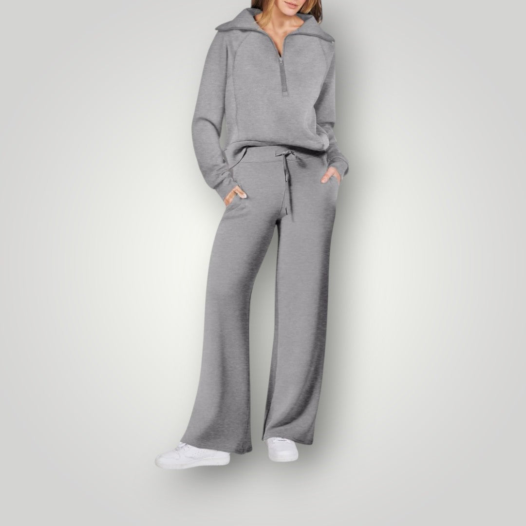 ZachtLuxe Dames Loungewear Set Comfortabele Tweedelige Vrijetijdsset