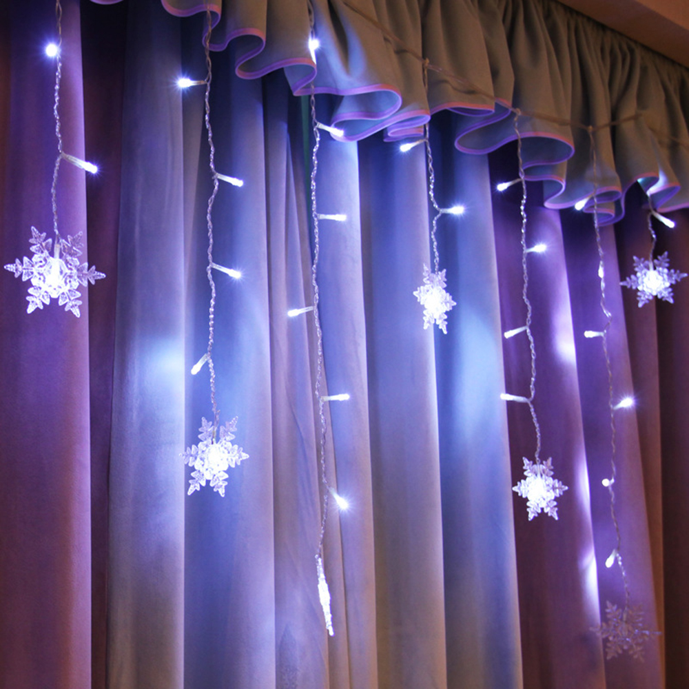 LED-lampjesketting met sneeuwvlokken – Kleurrijke decoratielampen voor kerst en feestdecoratie