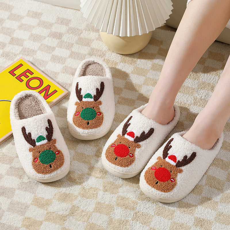 Kerstwarm Pluche Kerstpantoffels met Kunstwollen Voering en Antislip