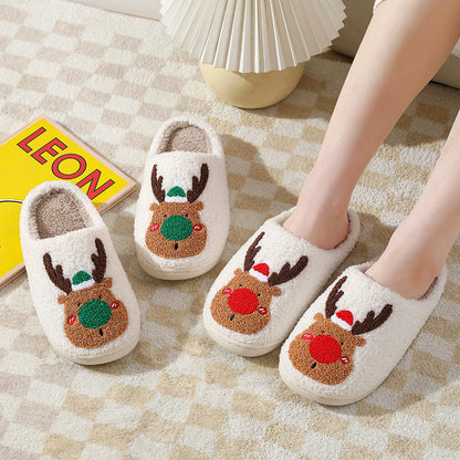 Kerstwarm Pluche Kerstpantoffels met Kunstwollen Voering en Antislip