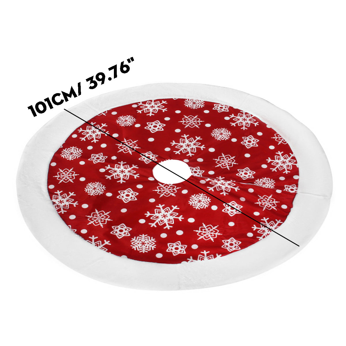 Sneeuwvlokrand – Kerstboomrok van 101 cm met Sneeuwvlokken