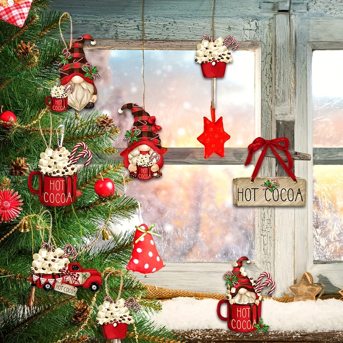 Feestelijke Blijdschap Ornament Set – Voor een Gezellige Sfeer