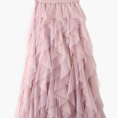 Damesrok Elegante Meerlaags Volant Romantische Feestjurk