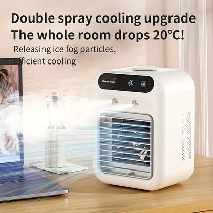 CoolBreeze Mini Luchtkoeler USB Vernevelaar Compact Bureau Ventilator
