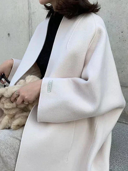 Dames Trenchcoat Lange Pasvorm Warm voor Dagelijks Leven
