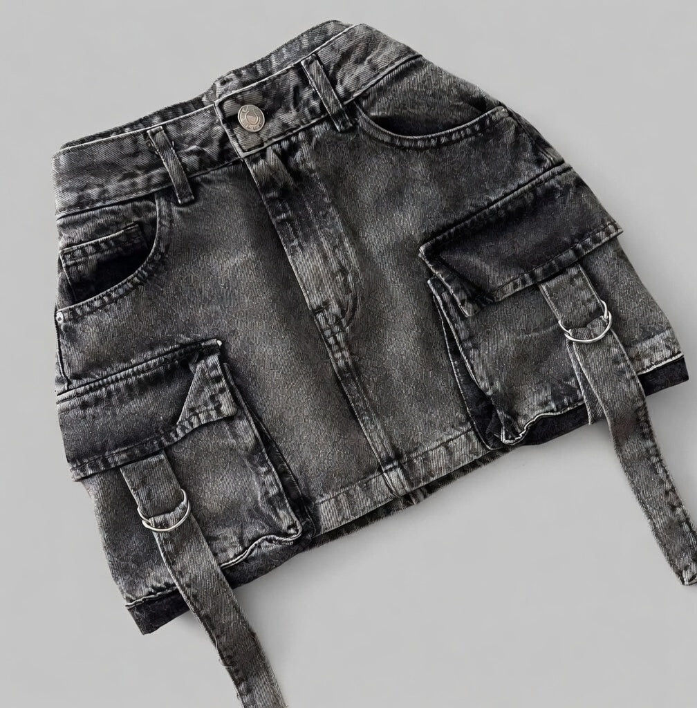 Ravena denim minirok dames A-lijn met zakken casual stijl