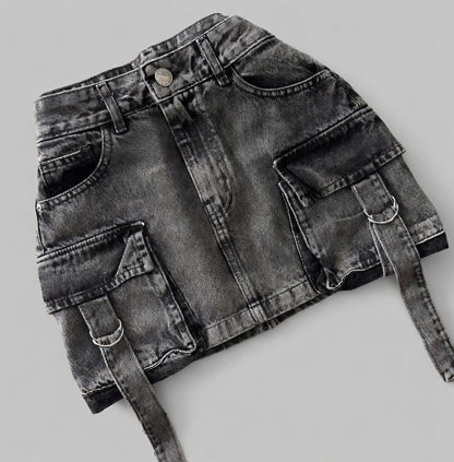 Ravena denim minirok dames A-lijn met zakken casual stijl
