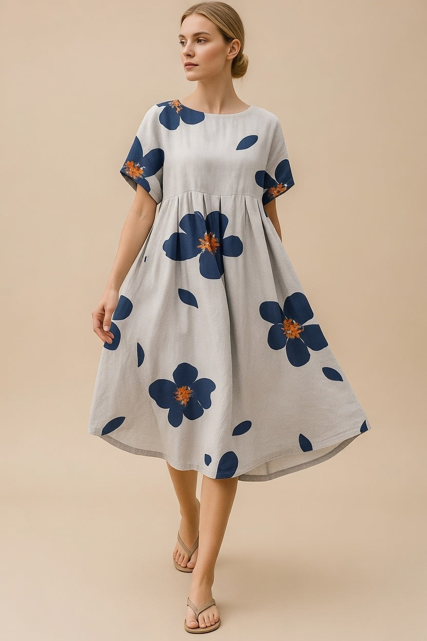 Florella™ Dames Bloemenjurk – Luchtige A-Lijn Zomerjurk met Bloemenprint