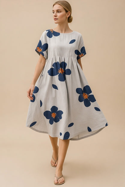 Florella™ Dames Bloemenjurk – Luchtige A-Lijn Zomerjurk met Bloemenprint