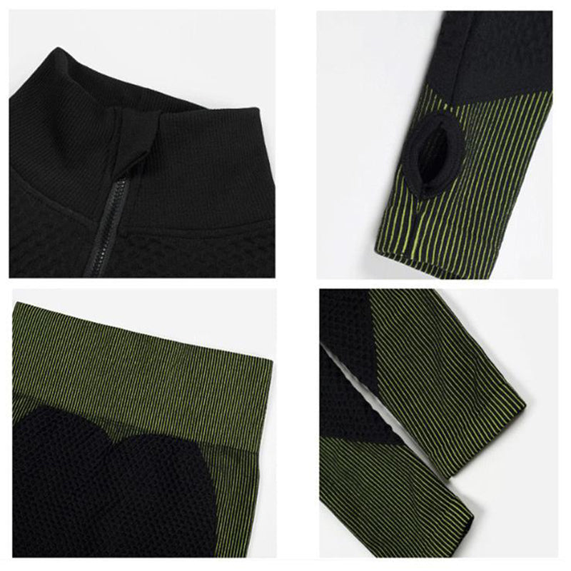 Flexivara – Naadloze 3-delige sportset met jack, bh en legging