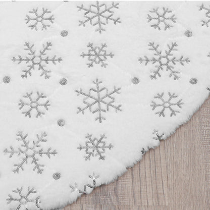 Sneeuwpracht – Witte Kerstboomrok met Sneeuwvlokken 90 of 120 cm