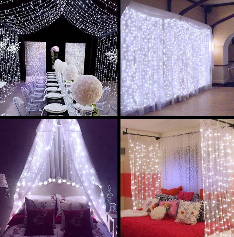 Elegante LED Lichtgordijn – afstandsbediening met timer en 8 lichtstanden