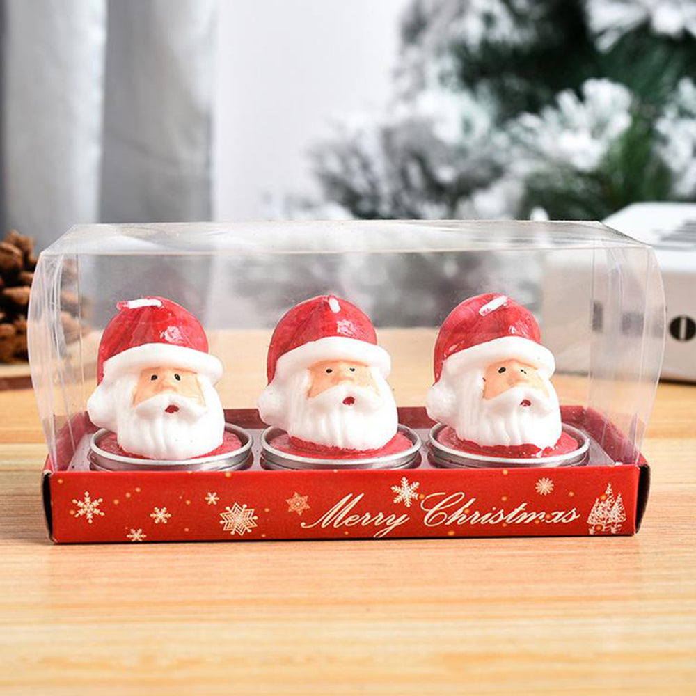 Kersttrio Noëlle – Set van 3 Decoratieve Kerstkaarsen van Paraffine